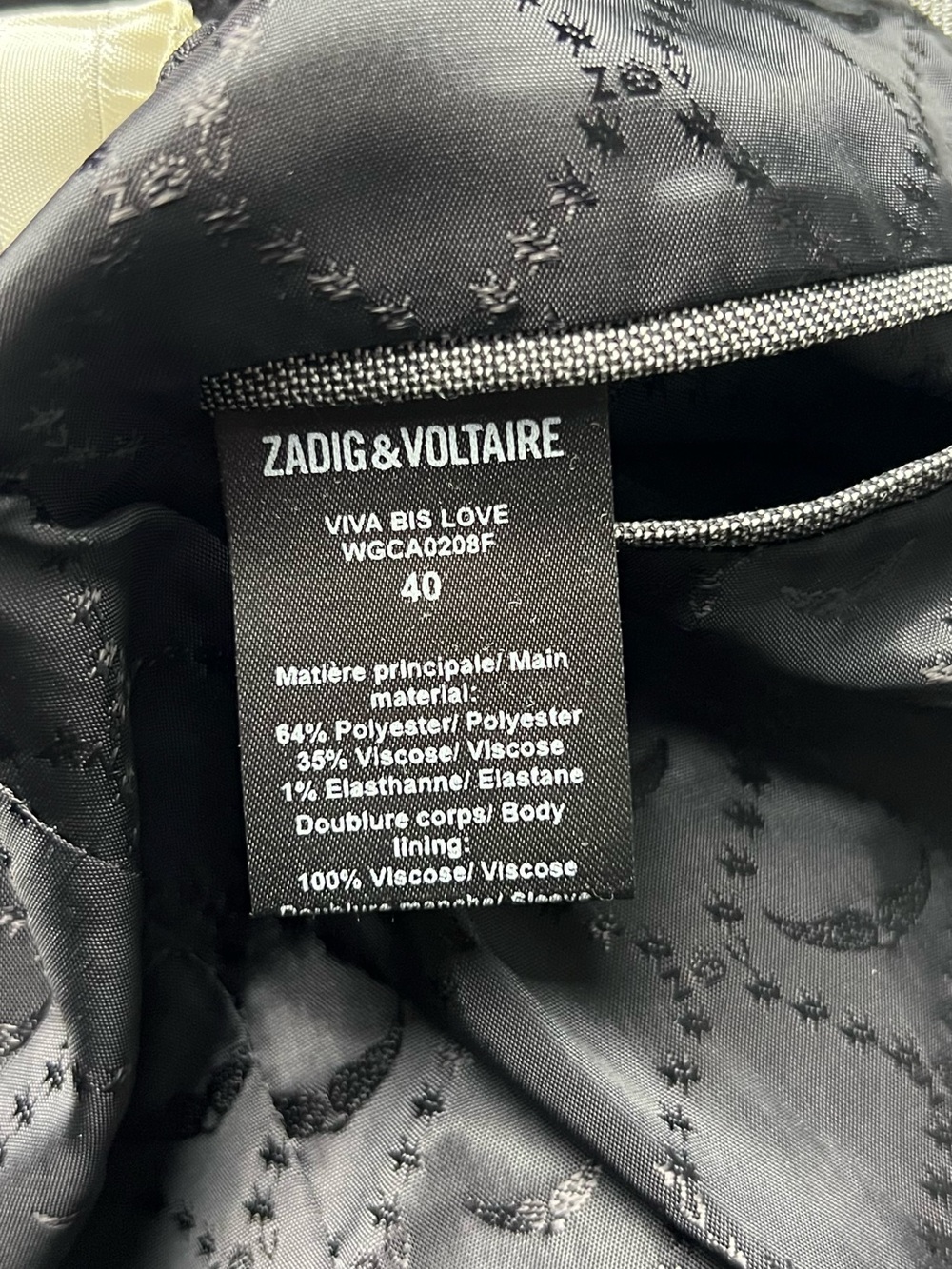 Zadig & Voltaire Viva Bis Love Gray Crystal LOVE Back Blazer Jacket EU 40 - Picture 11 of 15
